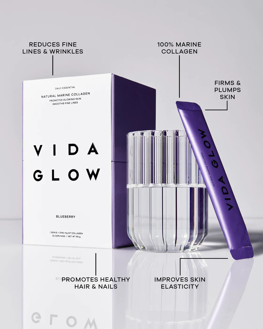 Blueberry Natural Marine Collagen Sachets Vida Glow