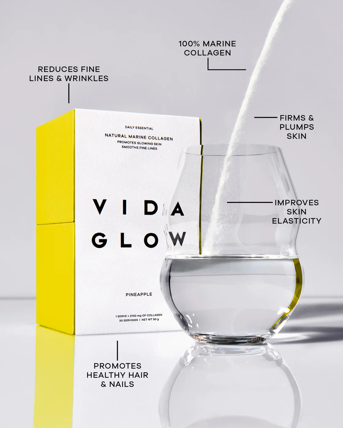 Pineapple Natural Marine Collagen Sachets Vida Glow