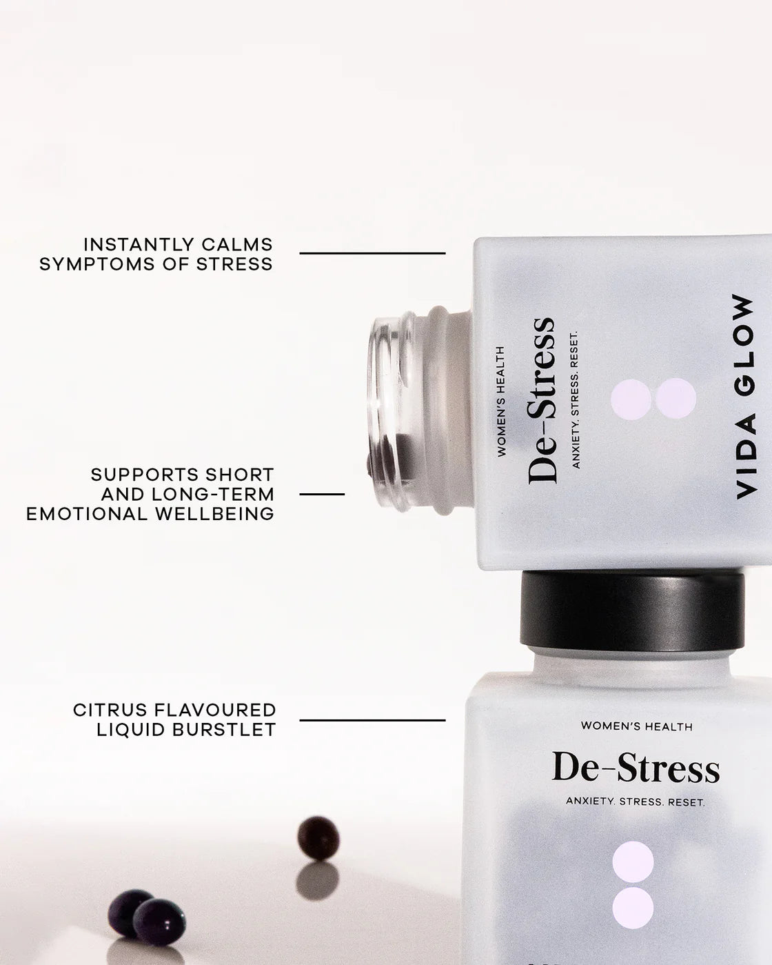Womens Health De-Stress Capsules Vida Glow